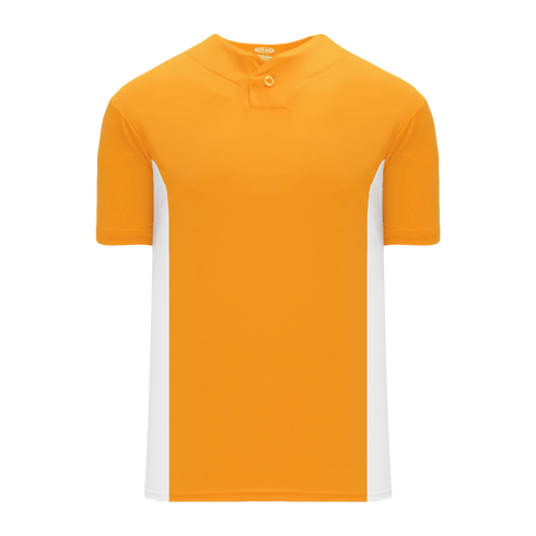Athletic Knit One Button Pro Placket Performance Baseball Jersey (BA1343), Color '236 Gold/White'